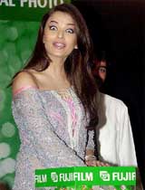 Filmstar Aishwarya Rai jokingly stares at photographers 