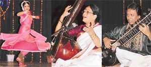 Anuradha Arora, Sipra Bose and Ustad Shahid Parvez Khan perform at the 33rd
