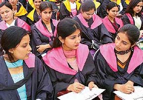Students of Government College for Girls, Sector-42, at their annual convocation in Chandigarh 