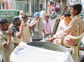 With the rise in temperature, such �piaos� have become a common sight in Ludhiana