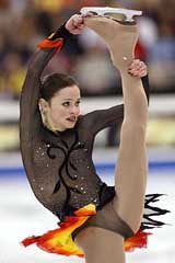 Sasha Cohen of the United States performs her short program