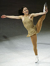 World champion Michelle Kwan of the USA performs during the exhibition program