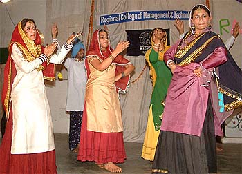 Students of the Regional College of Management and Technology perform during their annual function