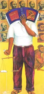 An oil painting by Veer Munshi.