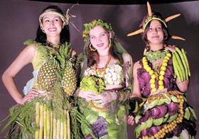 Students of JD Institute of Fashion Technology demanding a ban on meat at a show organised by Animal Rights International 
