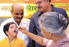 Chief Minister Sheila Dikshit formally launched the Pulse Polio Immunisation Programme (PPIP) at her residence 