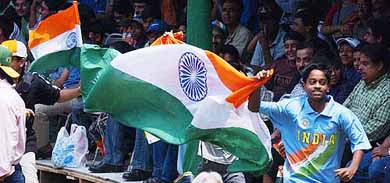 A youngster exults after India beat New Zealand 4-1 in the Davis Cup 