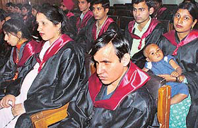 Students during the convocation of the Government College of Education, Sector 20, in 