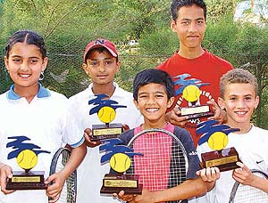 Winners of the Fort Total Tennis Championship at the YMCA in Sector 11, Chandigarh, on Sunday