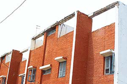 The beams of these flats in Sector 47 are about to give way. 