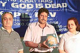 Kapil Dev releases Neeru Khattar�s book, titled �My God is Dead�, at the Chandigarh Club