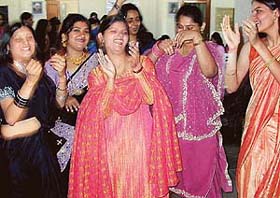 Students of Dev Samaj College of Education at their farewell party in Chandigarh