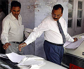 Former Haryana Director -General of Police Mr S.P.S. Rathore outside the CBI court in Ambala