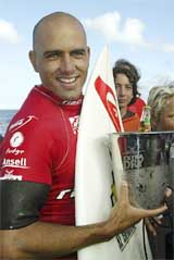 Six times ASP champion Kelly Slater of the US won the Toohey's Extra Dry move of the day