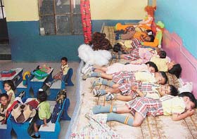 A classroom for tiny tots in the school