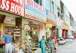 A view of the Sector 19-C main market.