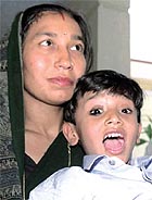 Five-yr-old Mohit at a press conference in the Capital