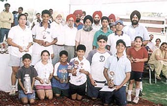 The winners and runners-up of the first Khalsa Open Lawn Tennis Tournament 