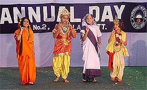Students of Kendriya Vidyalaya No. 2 perform during their Annual Day function