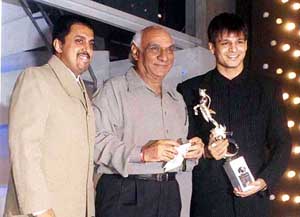 Bollywood star Vivek Oberoi after receiving the V. Shantaram Award