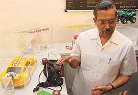 Commissioner of Police R.S.Gupta after the inauguration of the bomb disposal and detection training centre at Yamuna Bazar in the Capital on Wednesday.  