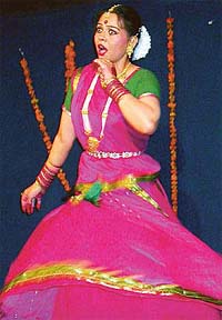 Kathak dancer Samira Koser performs at the Bhaskar Rao Indoor Auditorium of Pracheen Kala Kendra in Sector 35