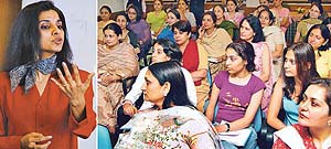 Virina Subbaiah speaks at a workshop on ‘Me, myself and I’ held at Mountview in Chandigarh on Tuesday.