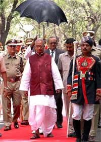 New Governor of Madhya Pradesh Ram Prakash Gupta after his swearing-in ceremony