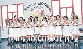 Students of Delhi Public School, Sector 40, Chandigarh, celebrates Mother�s Day on Friday.