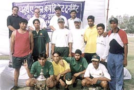 The Rajdhani Sports cricket team, which annexed the BDM Cup Tournament at the Nehru Stadium.