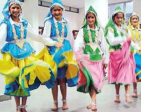 NCC cadets present a folk dance during a seminar on NCC awareness