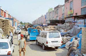 A view of the Sector 26, Sabzi Mandi.