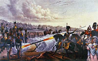 Rockets in use in a war and (below) Tipu Sultan
