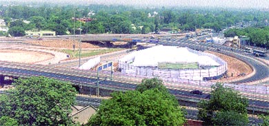 An overview of the AIIMS flyover, inaugurated by Mrs Sonia Gandhi