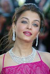 Aishwarya Rai, jury member for the 56th Cannes Film Festival, at the screening of "Fanfan La Tulipe," a film directed by French director Gerard Krawczyk