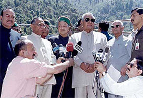 Prime Minister Atal Behari  Vajpayee addresses the media 