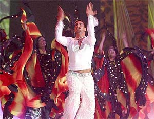 Actor Akshay Kumar performs at the International Indian Film Awards function in Johannesburg