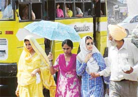 With the mercury going up, umbrellas have come out in Ludhiana