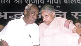 Industries Minister Deep Chand Bandhu and the Chief Minister during the �Balidan Divas�. 