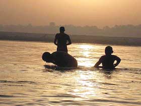 Devotees take holy dip