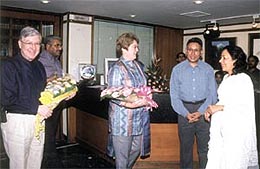 Mr Albert Thibault, Deputy Chief of Mission, US Embassy, with wife Caroline Thibault at the launch of �Creative Waves�