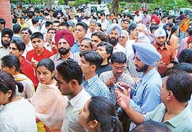 Confusion and chaos prevailed at the MCM DAV College for Women, Sector 36, one of the centres for CET-2003 as candidates did not receive their admit cards till the last moment in Chandigarh 