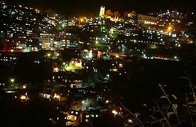 A glistening view of Shimla at night