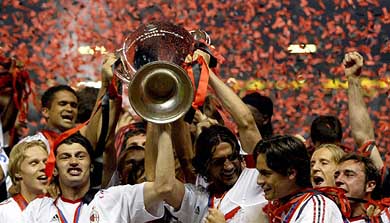 AC Milan captain and Man of the Match Paolo Maldini 