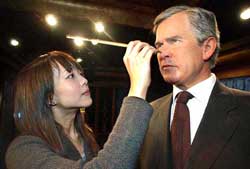 A wax likeness of US President George W. Bush