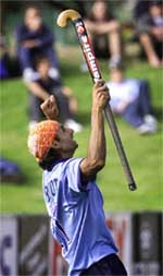 India�s Prabhjot Singh celebrates after scoring the winning goal in their match against Pakistan