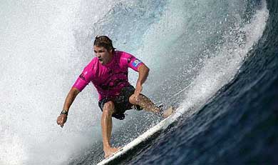 Damien Hobgood of Florida surfs at the Association of Surfing Professionals' World championship