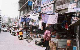 A view of the Shahpur Road near CMC Hospital, one of the most congested commercial areas, where the shopkeepers have voluntarily agreed to remove encroachments 