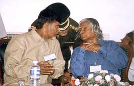 President A.P.J. Abdul Kalam with Andhra Pradesh Chief Minister Chandra Babu Naidu