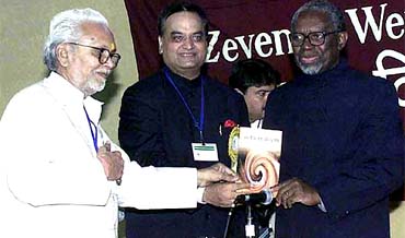 President of Suriname Ronald Venetiaan and Minster of State for External Affairs Dighvijay Singh